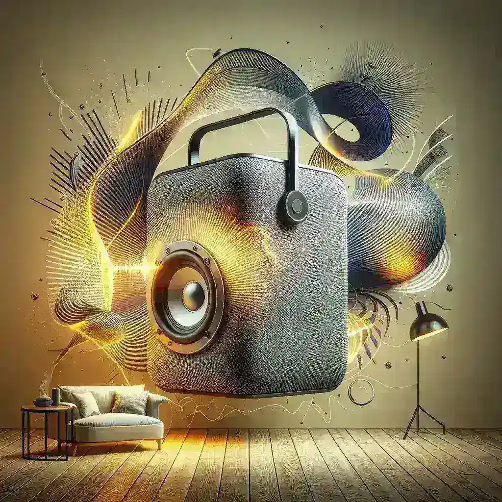 "Image of Sony's new portable speaker featuring 360 Spatial Sound technology, showcasing its modern design and compact size, ideal for on-the-go entertainment."